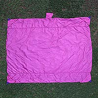 Manta de playa de paracaídas, 'Sanur Fuchsia' - Manta de playa de seda de paracaídas fucsia hecha a mano en Java