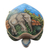 Wood Jewellery box, 'Turtle and Elephant' - Hand Carved and Painted Turtle Box with Elephant Motif (image 2a) thumbail