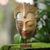 Wood mask, 'Dream of Butterflies' - Artisan Carved Balinese Hand Painted Mask and Stand (image 2) thumbail