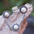 Cultured pearl flower harem bracelet with ring, 'Sunflower Dancer' - Mabe Pearl Flowers on 925 Silver Harem Bracelet and Ring Set thumbail