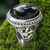 Onyx ring, 'Black Bamboo' - Onyx and Silver Ring from Indonesia thumbail