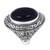 Onyx cocktail ring, 'Amed Eclipse' - Ornate Handcrafted Onyx and Silver Bali Cocktail Ring (image 2c) thumbail