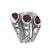 Garnet cocktail ring, 'Three Loves' - Three Stone Faceted Garnet and Silver Ring Crafted in Bali (image 2b) thumbail