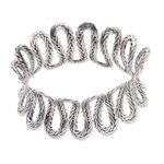 Sterling silver bangle bracelet, 'The River' - Unique Balinese Fair Trade Wide Silver Bangle