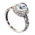 Blue topaz cocktail ring, 'Saba Sea Song' - Faceted Blue Topaz Sterling Silver Fair Trade Ring (image 2b) thumbail