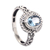 Blue topaz cocktail ring, 'Saba Sea Song' - Faceted Blue Topaz Sterling Silver Fair Trade Ring (image 2c) thumbail