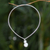 Cultured pearl necklace, 'Moon's Reflection' - Modern Bali Silver Necklace with Two White Mabe Pearls thumbail