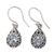 Blue topaz dangle earrings, 'Balinese Scarab' - Balinese Handcrafted Blue Topaz and Sterling Silver Earrings thumbail