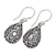 Blue topaz dangle earrings, 'Balinese Scarab' (1.2 inches) - Balinese Ornate Silver Handcrafted Blue Topaz Earrings (image 2b) thumbail
