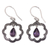 Amethyst dangle earrings, 'Flower Halo' - Floral Fair Trade Silver Earrings with Amethyst thumbail