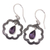 Amethyst dangle earrings, 'Flower Halo' - Floral Fair Trade Silver Earrings with Amethyst (image 2b) thumbail
