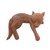 Holzskulptur - Handgeschnitzte und bemalte schlafende Hundeskulptur aus Holz