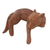 Holzskulptur - Handgeschnitzte und bemalte schlafende Hundeskulptur aus Holz