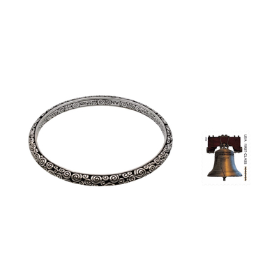 Armreif aus Sterlingsilber, 'Temple - Handwerklich gefertigtes Armband aus Sterlingsilber