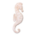 Wood relief panel, 'White Seahorse' - Bali Wood Seahorse Relief Panel Wall Sculpture thumbail