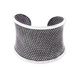Sterling silver cuff bracelet, 'Bamboo Lattice' - Handcrafted Sterling Silver Woven Cuff Bracelet