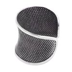 Sterling silver cuff bracelet, 'Bamboo Lattice' - Handcrafted Sterling Silver Woven Cuff Bracelet