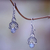 Rainbow moonstone dangle earrings, 'Delicate Radiance' - Bali Fair Trade Silver Earrings with Rainbow Moonstone (image 2) thumbail