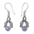 Rainbow moonstone dangle earrings, 'Delicate Radiance' - Bali Fair Trade Silver Earrings with Rainbow Moonstone (image 2a) thumbail