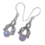 Rainbow moonstone dangle earrings, 'Delicate Radiance' - Bali Fair Trade Silver Earrings with Rainbow Moonstone (image 2b) thumbail