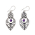 Amethyst dangle earrings, 'Majapahit Glory' - Amethyst and Sterling Silver Dangle Earrings from Bali thumbail