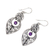 Amethyst dangle earrings, 'Majapahit Glory' - Amethyst and Sterling Silver Dangle Earrings from Bali (image 2b) thumbail