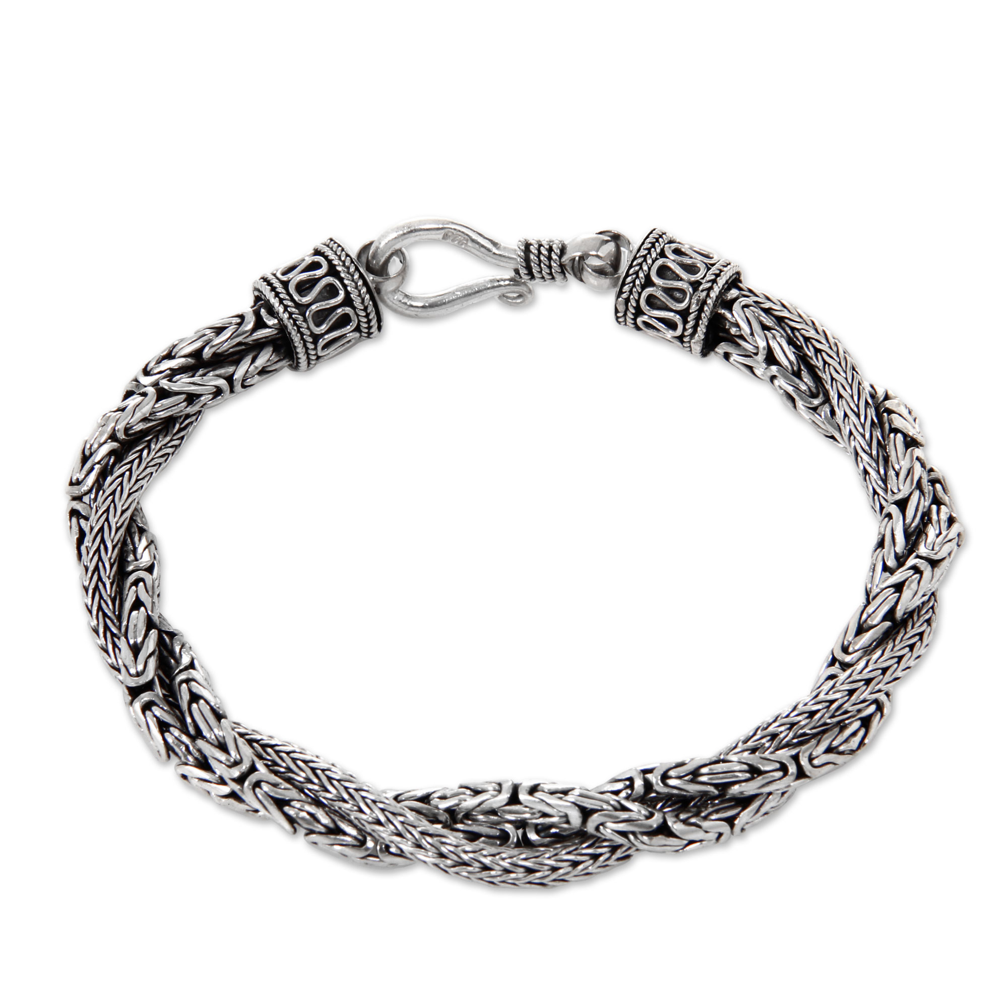 Handcrafted Triple Braid Sterling Silver Bracelet from Bali - Sanca ...