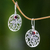 Garnet dangle earrings, 'Dancing Dragonflies' - Handcrafted Balinese Sterling Silver Garnet Earrings