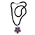 Amethyst Anhänger Halskette "Mystic Frangipani" - Halskette aus schwarzer Seide und Blumen-Anhänger aus Sterlingsilber mit Amethyst