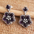 Amethyst dangle earrings, 'Mystic Frangipani' - Amethyst and Sterling Silver Flower Earrings Crafted in Bali