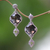 Smoky quartz and peridot dangle earrings, 'Barabay Kites' - Sterling Silver Earrings with Smoky Quartz and Peridot (image 2) thumbail