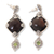 Smoky quartz and peridot dangle earrings, 'Barabay Kites' - Sterling Silver Earrings with Smoky Quartz and Peridot (image 2b) thumbail