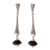 Onyx dangle earrings, 'Borobudur Chimes' - 2.5-inch Long Sterling Silver Earrings with Onyx from Bali (image 2a) thumbail