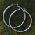 Sterling silver hoop earrings, 'Moonlit Goddess' (2.5 Inch) - Artisan Crafted Balinese Silver Hoop Earrings (2.5 Inch) (image 2) thumbail