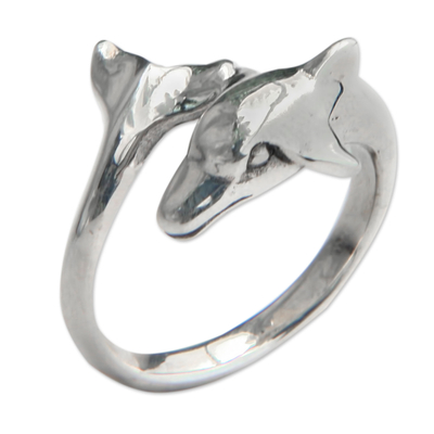 Ring aus Sterlingsilber - Delfinring aus Sterlingsilber mit hochglanzpolierter Oberfläche