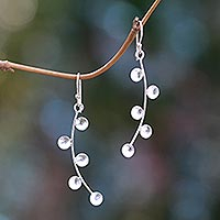 Sterling silver dangle earrings, 'Drizzle'