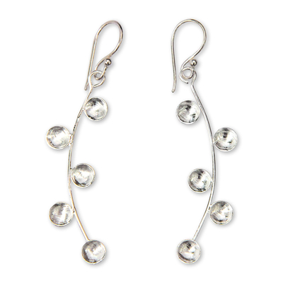 Sterling silver dangle earrings, 'Drizzle' - Sterling Silver Artisan Crafted Earrings from Bali
