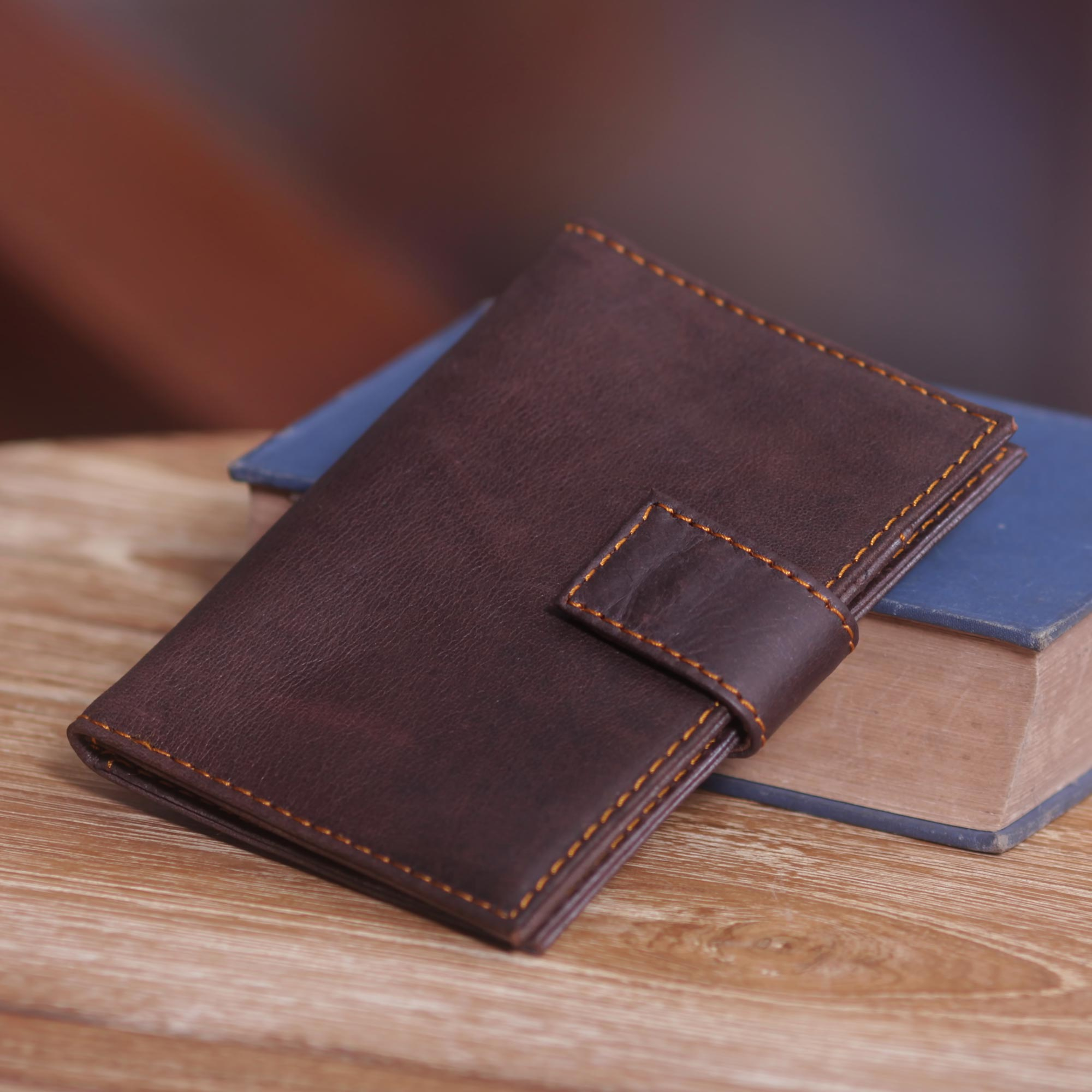 Handmade Brown Leather Passport Wallet with Multiple Pockets ...