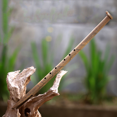 Flauta de bambú - Flauta de bambú balinesa tradicional firmada a mano