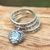 Blue topaz stacking rings, 'Love Sparkles' (set of 3) - Blue Topaz Heart in 3 Sterling Silver Stacking Rings (image 2b) thumbail