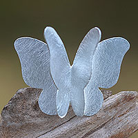 Sterling silver cocktail ring, 'Graceful Butterfly'