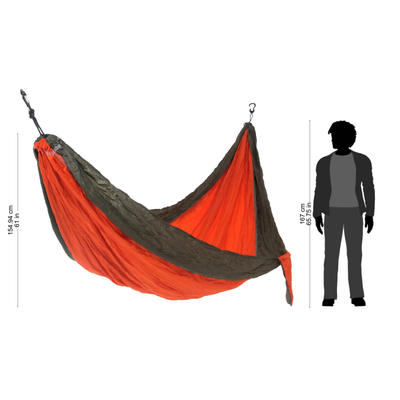 Parachute hammock, 'Summer Dreams' (single) - Orange Green Portable Parachute Fabric Hammock (Single)