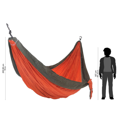 Hamaca paracaídas, (doble) - Hamaca portátil de tela paracaídas verde naranja (doble)