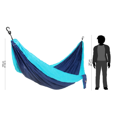 Fallschirmhängematte, (einzeln) - Tragbare Fallschirm-Stoffhängematte blau türkis (einzeln)