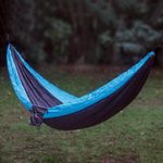 Parachute hammock, 'Highland Dreams' (single) - Grey Turquoise Portable Parachute Fabric Hammock (Single)