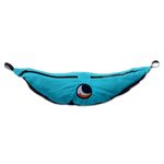 Parachute hammock, 'Highland Dreams' (single) - Grey Turquoise Portable Parachute Fabric Hammock (Single)
