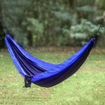 Parachute hammock, 'Pacific Dreams' (double) - Portable Parachute Fabric Hammock Dark Light Blue (Double)