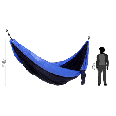 Parachute hammock, 'Pacific Dreams' (double) - Portable Parachute Fabric Hammock Dark Light Blue (Double)