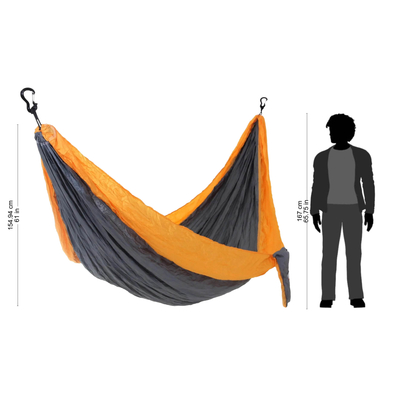 Fallschirmhängematte, (einzeln) - Graugelbe tragbare Fallschirm-Stoffhängematte (einzeln)