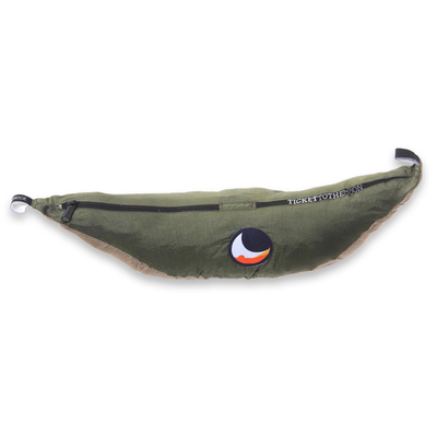 Fallschirmhängematte, (einzeln) - Tragbare Hängematte aus Fallschirmstoff, Khaki, Armeegrün (einzeln)